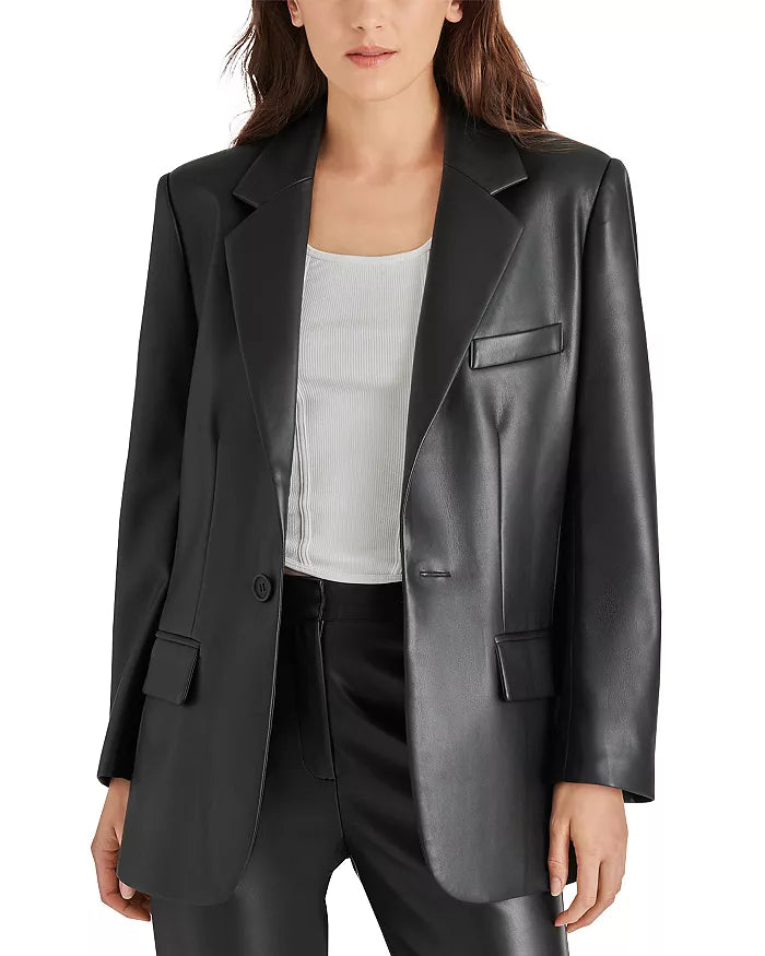 Imaan Faux Leather Blazer