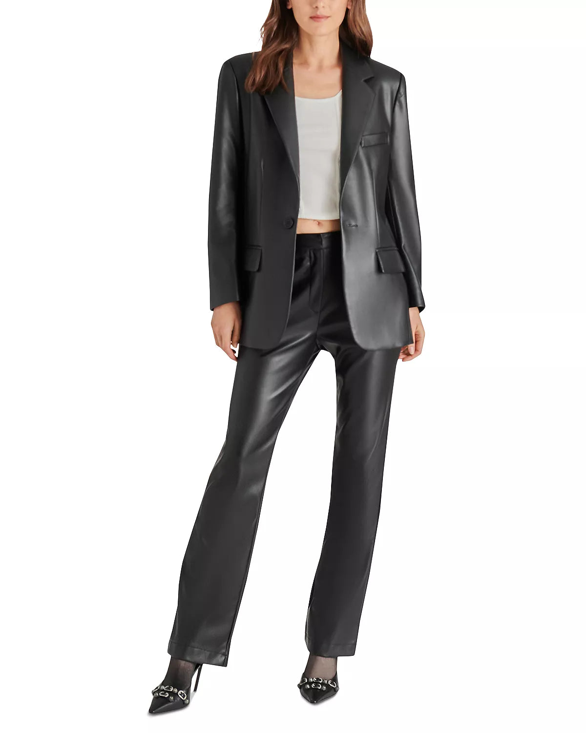 Imaan Faux Leather Blazer