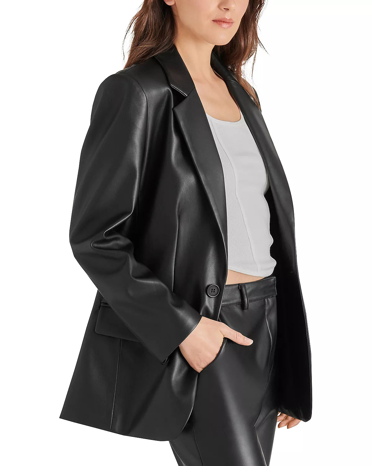 Imaan Faux Leather Blazer