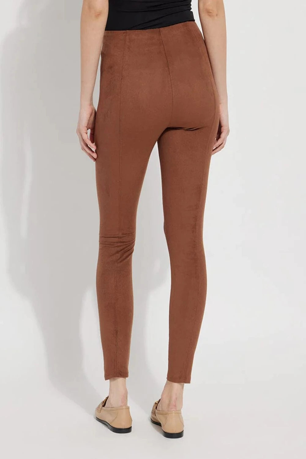 Hi Waist Suede Leggings in Whiskey
