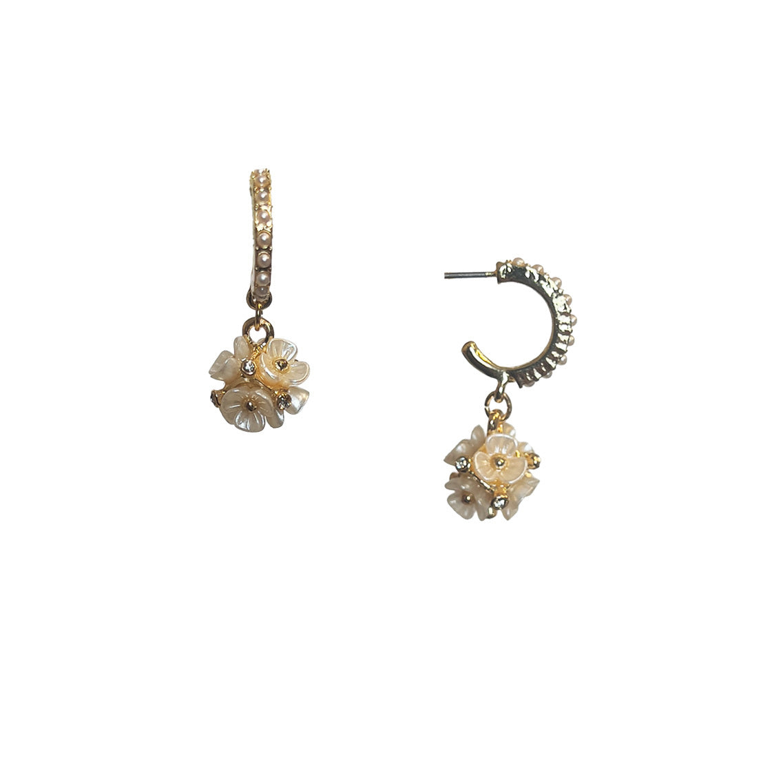 Flower And Pearl Hoop
