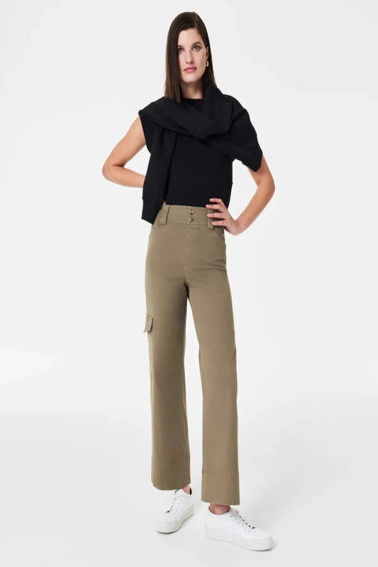 Stretch Twill Cropped Trouser in Tuscan Olive
