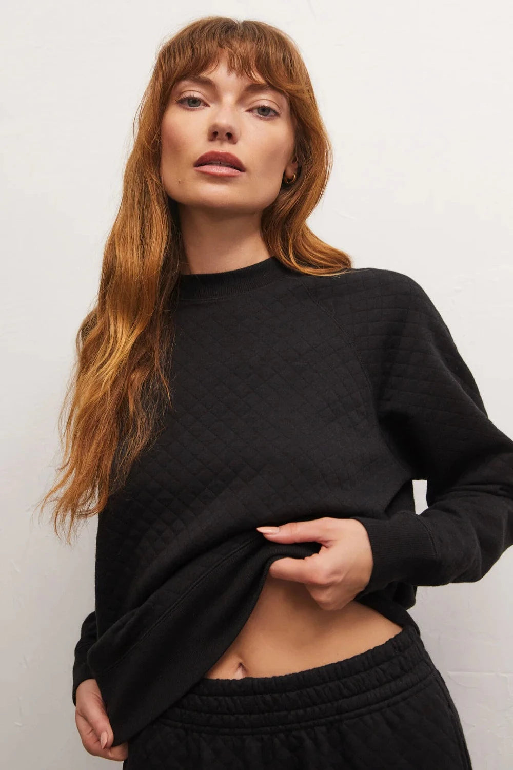Volt Quilted Sweatshirt in Black