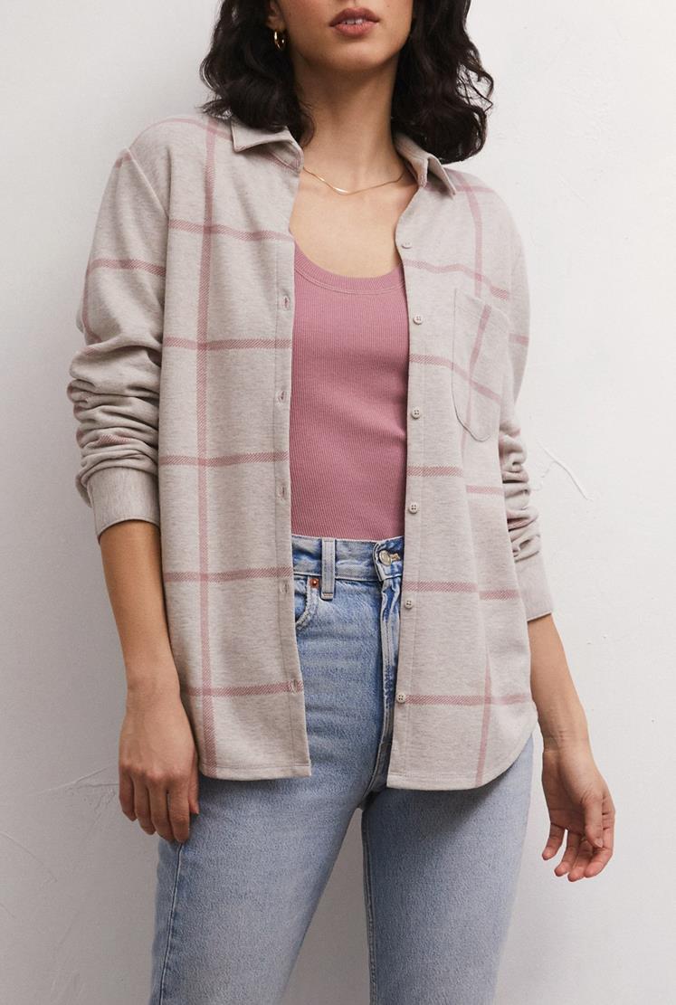 Zenith Plaid Shirt in Smoked Rose