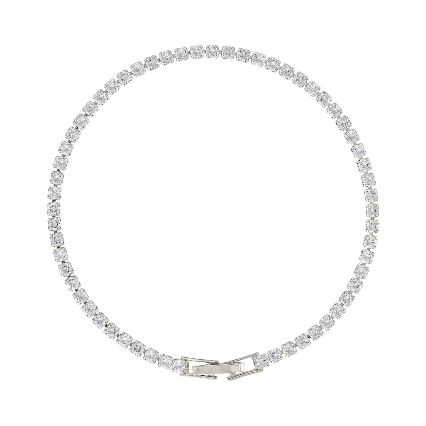 Crystal Tennis Bracelet Silver