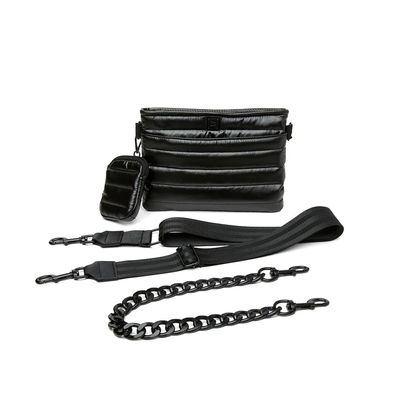 Downtown Crossbody in Pearl Black W/Black