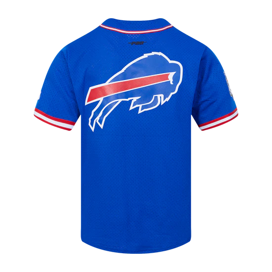 Fbb1410158ryr | Buffalo Bills Mesh Button Down in Royal Red