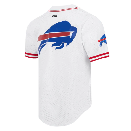 Buffalo Bills Mesh Button Down in White