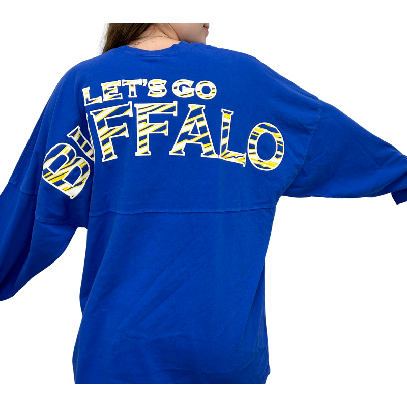 Lets Go Buffalo Big Buff Front- Royal/Gold