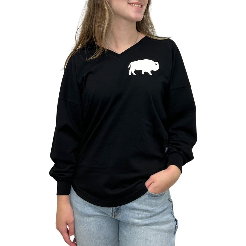 L/S LT.Weight V-Neck in Black