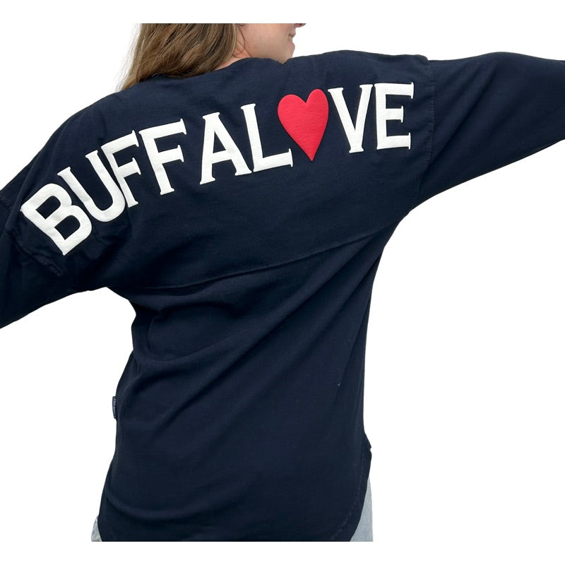L/S LT.Weight BuffaloveV-Neck in Navy
