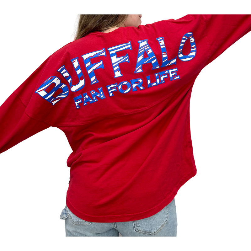 Fan for Life Zebra Buff Front- Red/Zebra