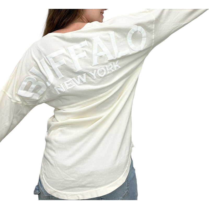 L/S V-Neck tee in Almond Milk