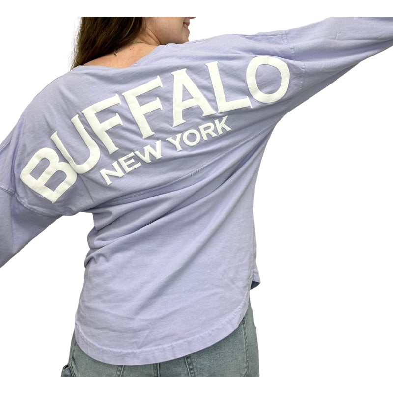 L/S Lightweight V-Neck Tee- Lavender Sky