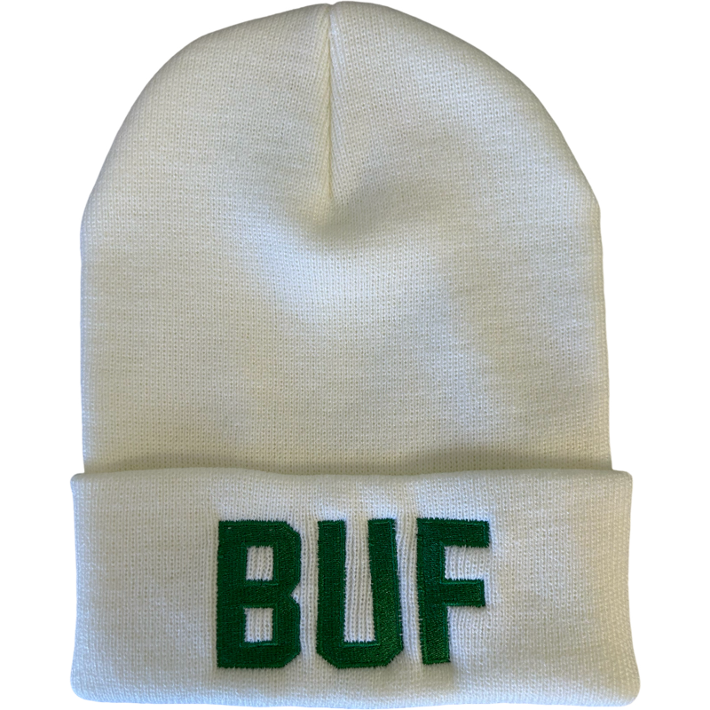 BUF Beanie in White/Kelly Green