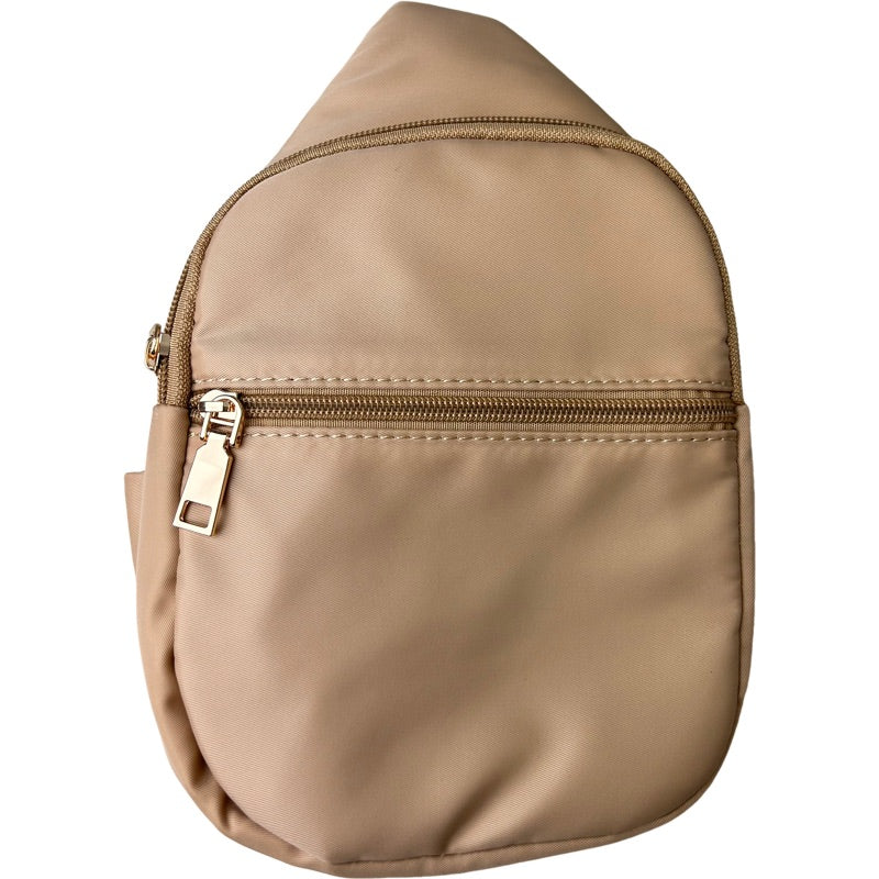 Nylon Sling Bag in Nude