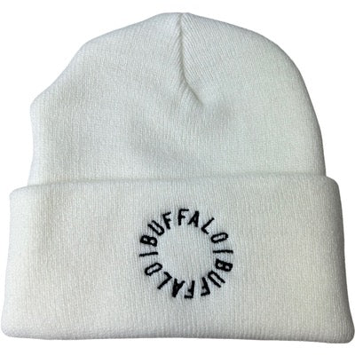 Buffalo Circle Beanie White/Black