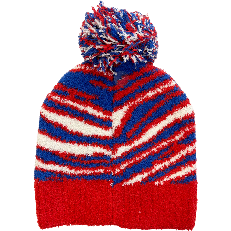 Buffalo Zebra Plush Pom Pom Hat