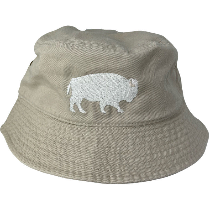 Standing Buffalo Bucket Hat in Khaki/White