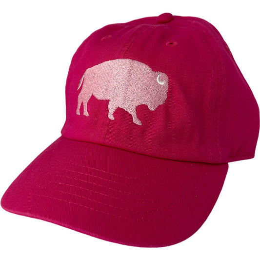 Kids Standing Buffalo Baseball Hat in Pink