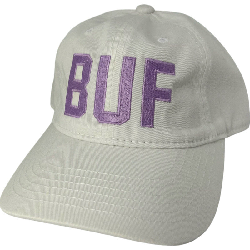 BUF Baseball Caps in White/Lavender
