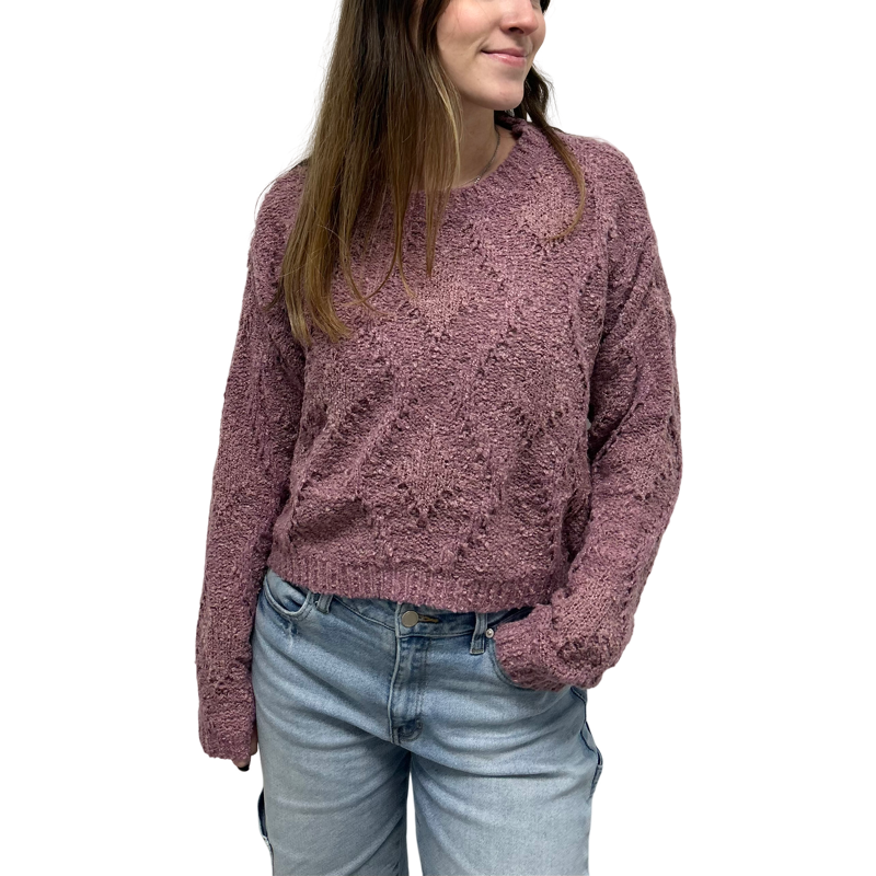 Fine Knit Crew Sweater Mauve