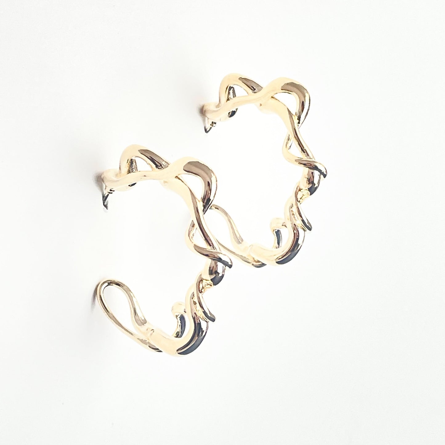Abstract Woven Hoops in Gold