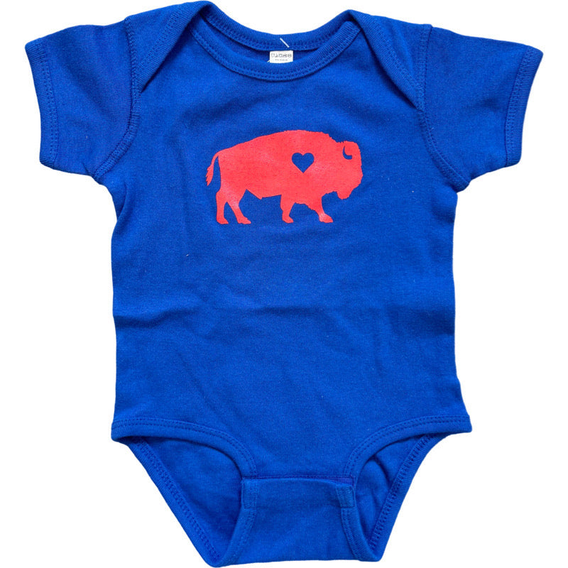 Standing Buffalo Onesie- Royal/Red