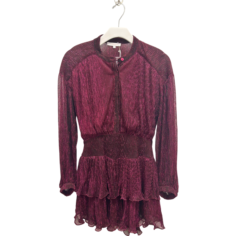 Metallic Tiered Magenta Dress