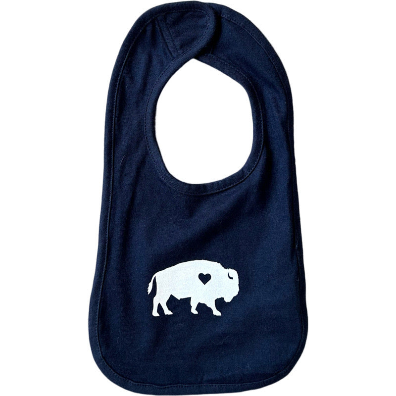 Standing Buffalo Bib in Royal/Red