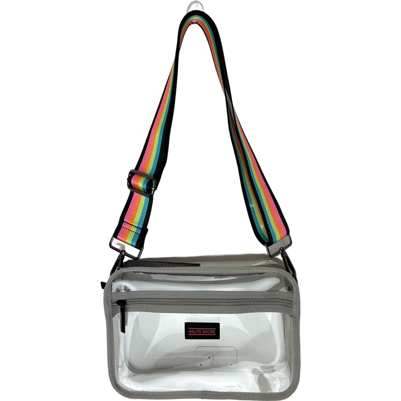 Drew Clear Bag in Neon Stripe