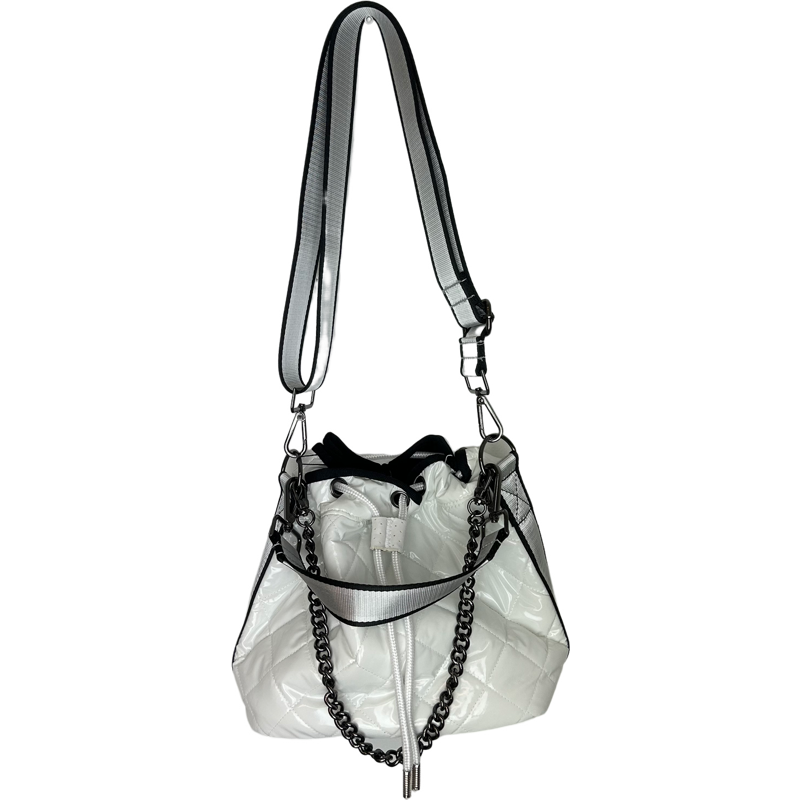 Lindsey Puffer Bucket Bag in Blanc