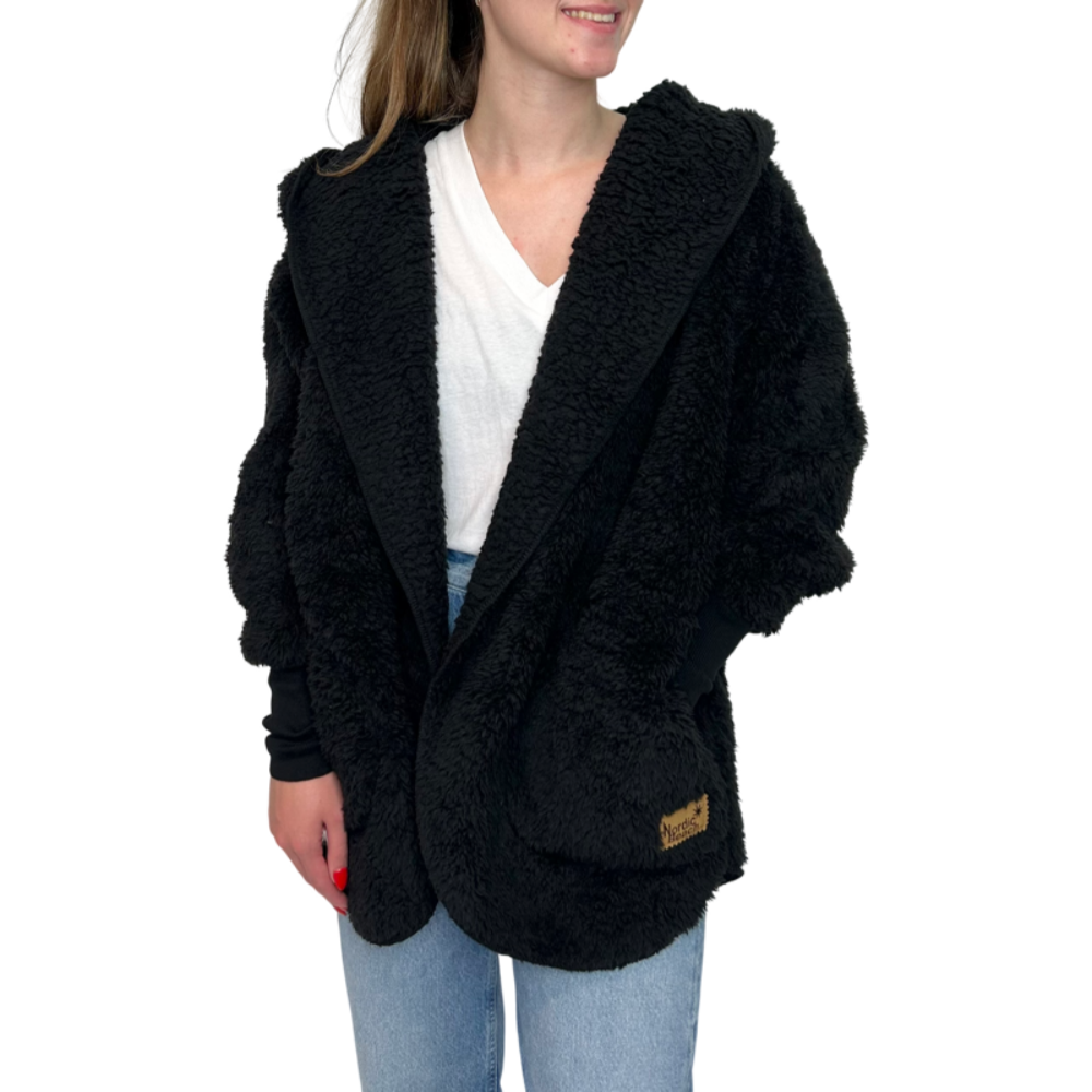 Nordic Beach Sherpa Body Wrap in Black Licorice