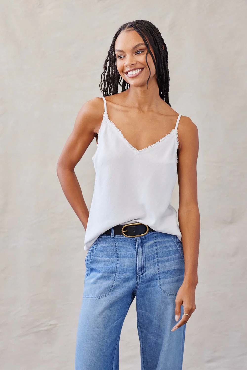 Frayed Cami in Sun Bleach Wash