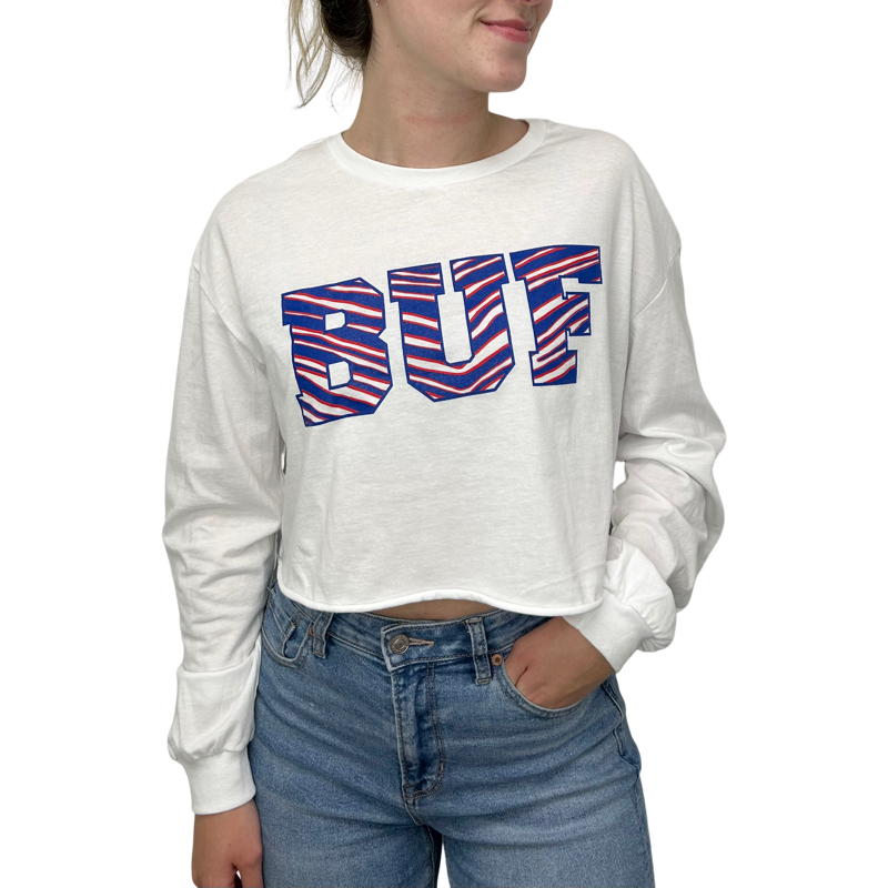 BUF Zebra Long-Sleeve Crop T-shirt