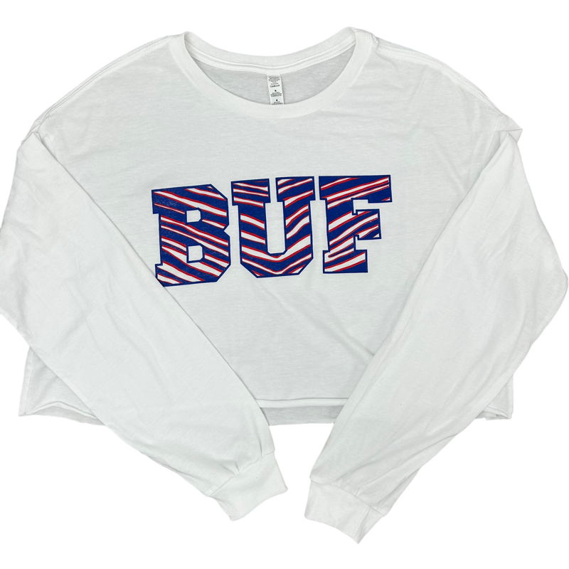 BUF Zebra Long-Sleeve Crop T-shirt
