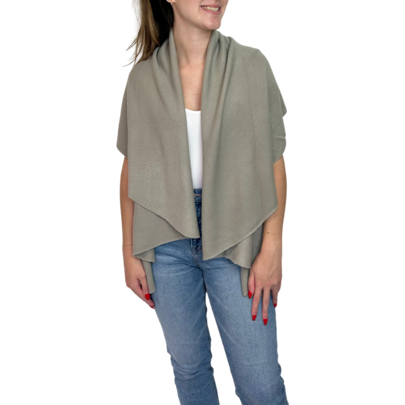 Basic Shawl Vest in Grey