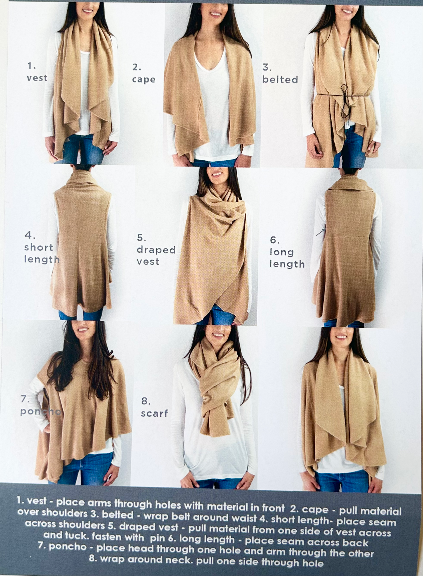 Basic Shawl Vest in Cream