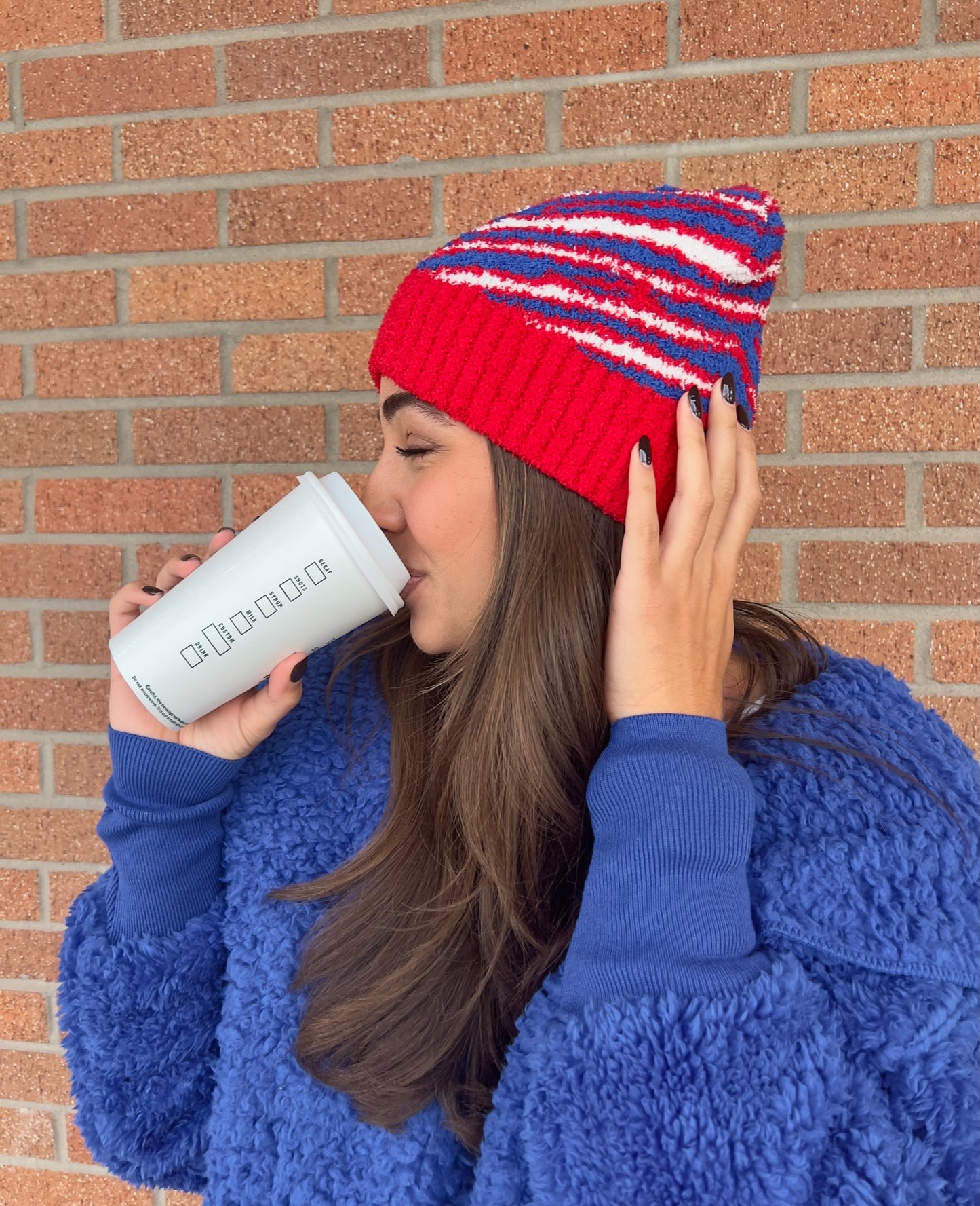Buffalo Zebra Plush Beanie