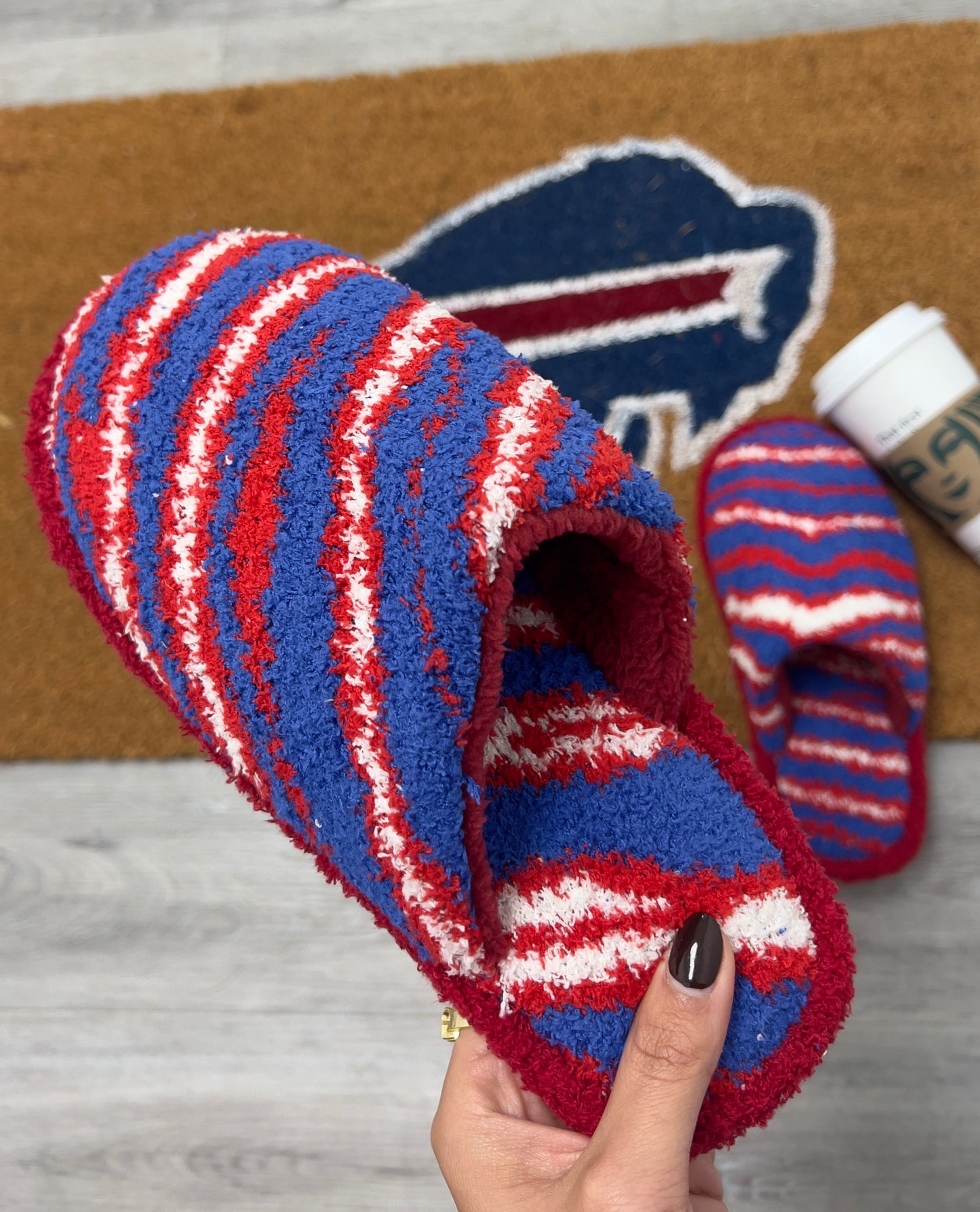 Buffalo Zebra Plush Slipper