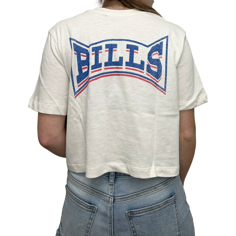 Women's Mock Neck Crop Crew in Vintage White