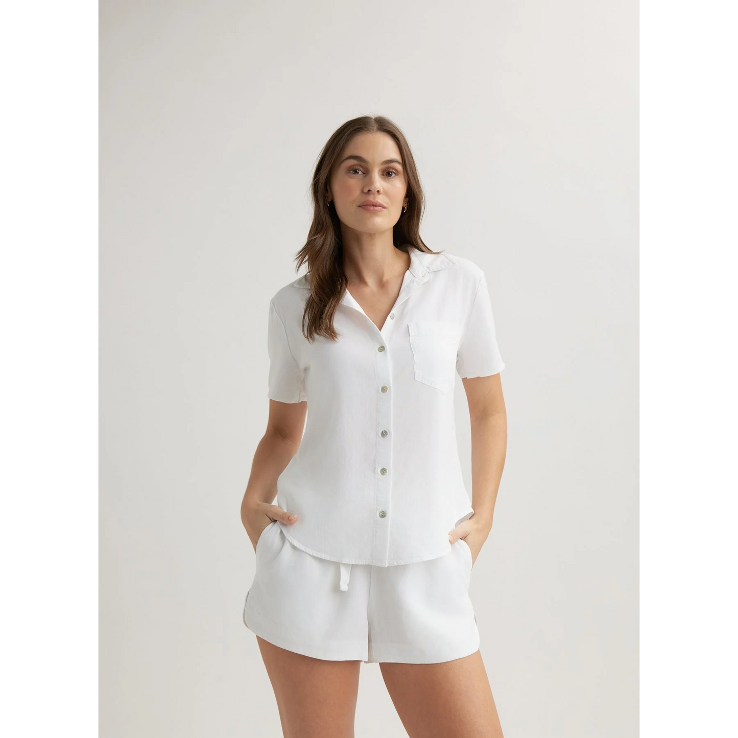 Ss Pocket Button Down in White