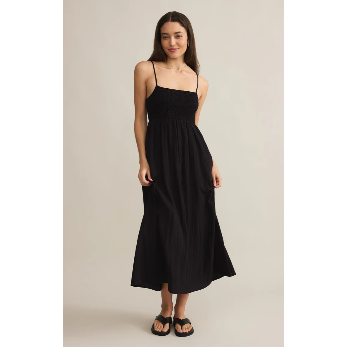 Beachside Midi Dress in Black