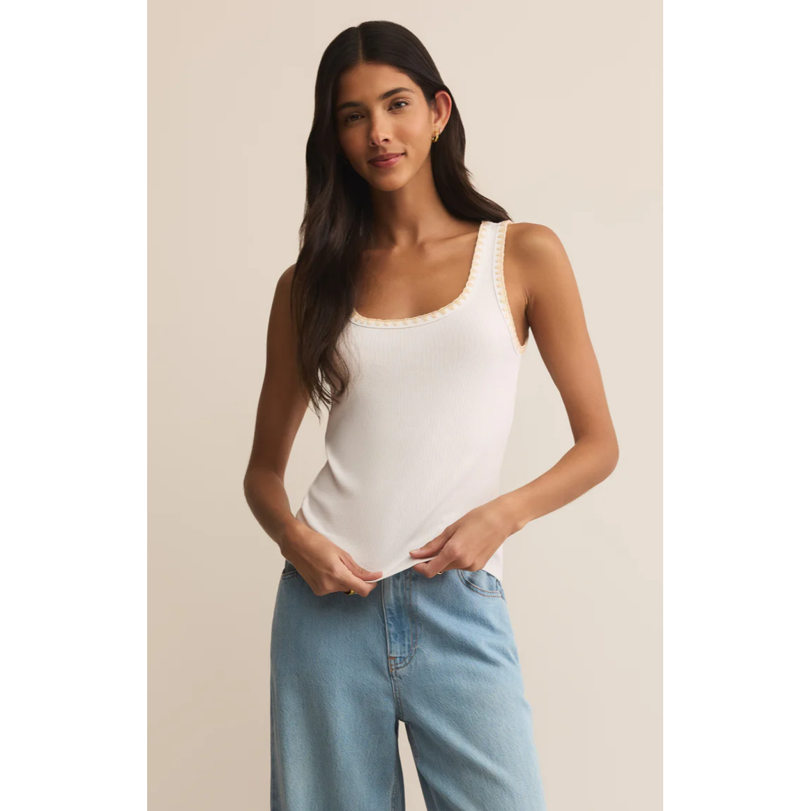 Jaidynn Rib Tank in White