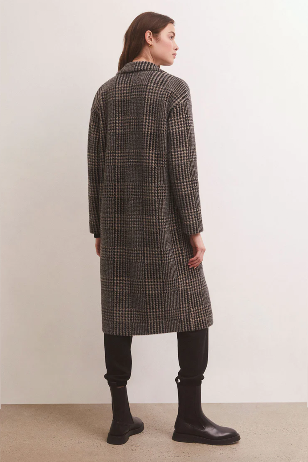 Mason Houndstooth Coat in Black