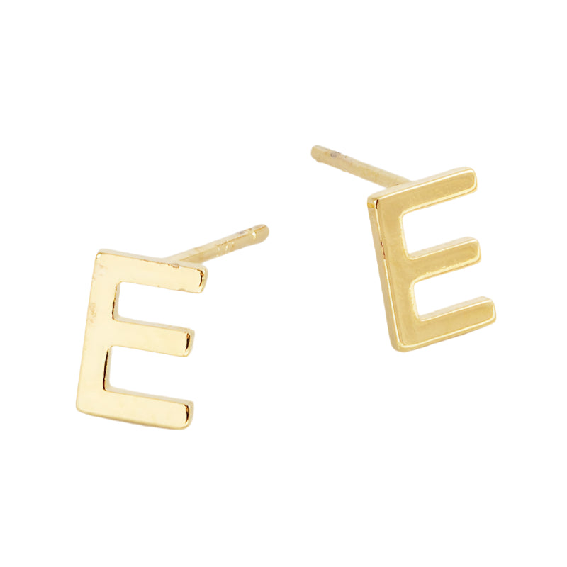 Initial Stud Single E in Gold