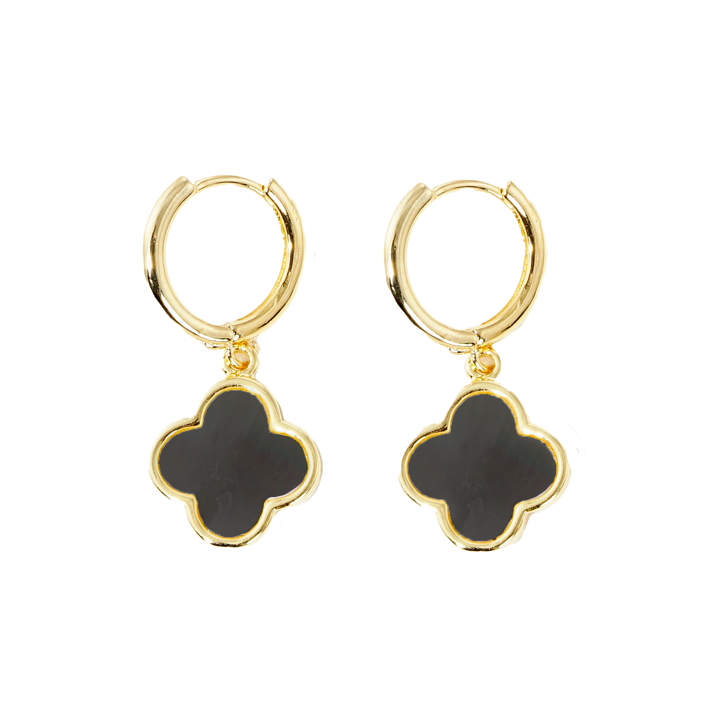 Alahambra Mini Hoop Earring in Black