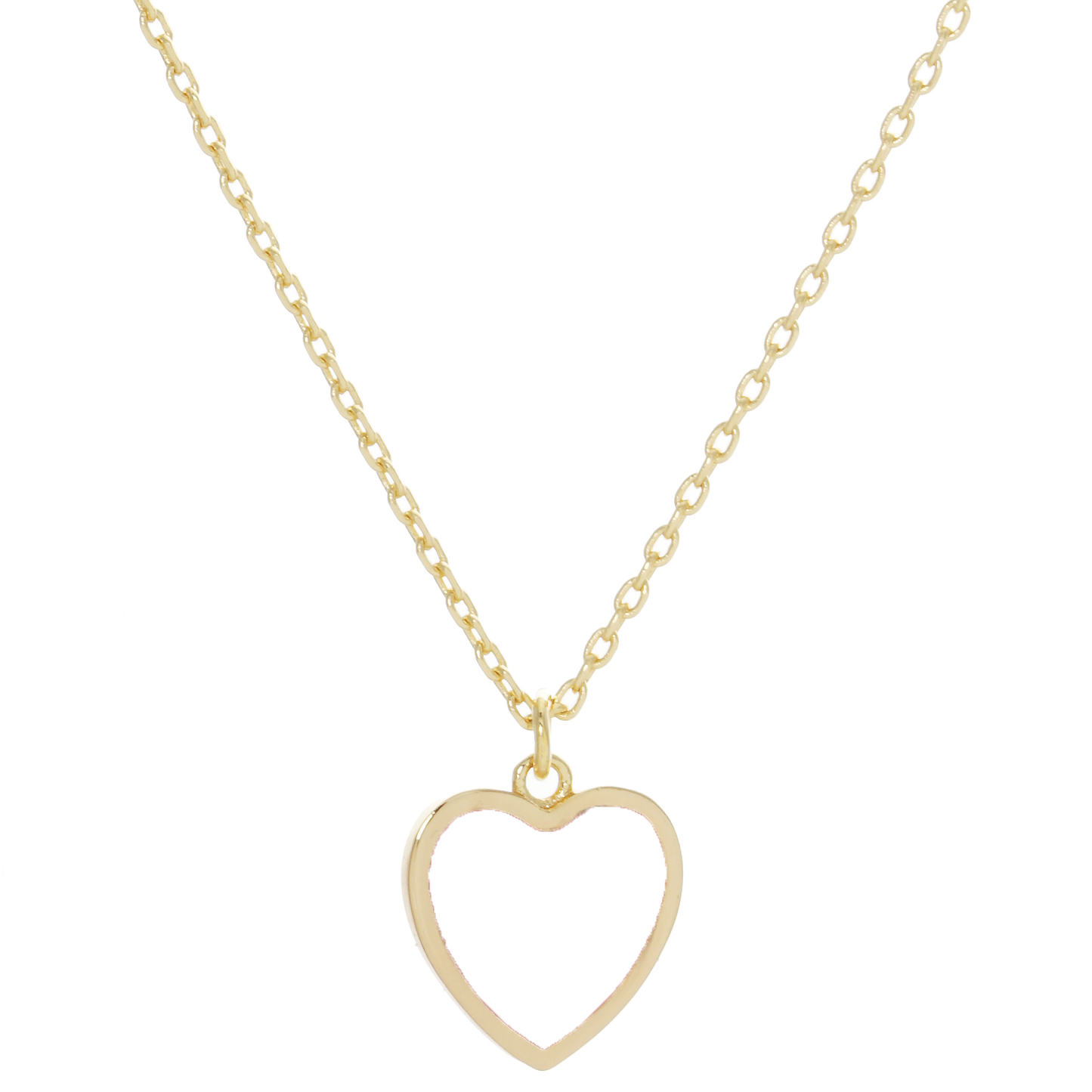 Enamel Heart Necklace in White