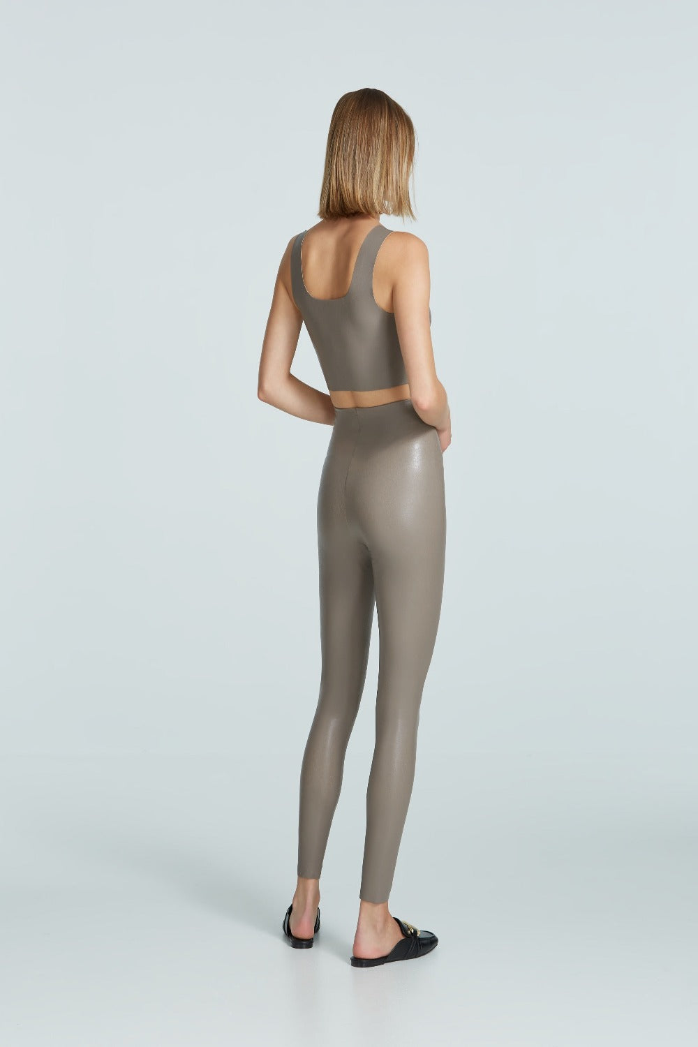 Faux Leather Leggings in Ash
