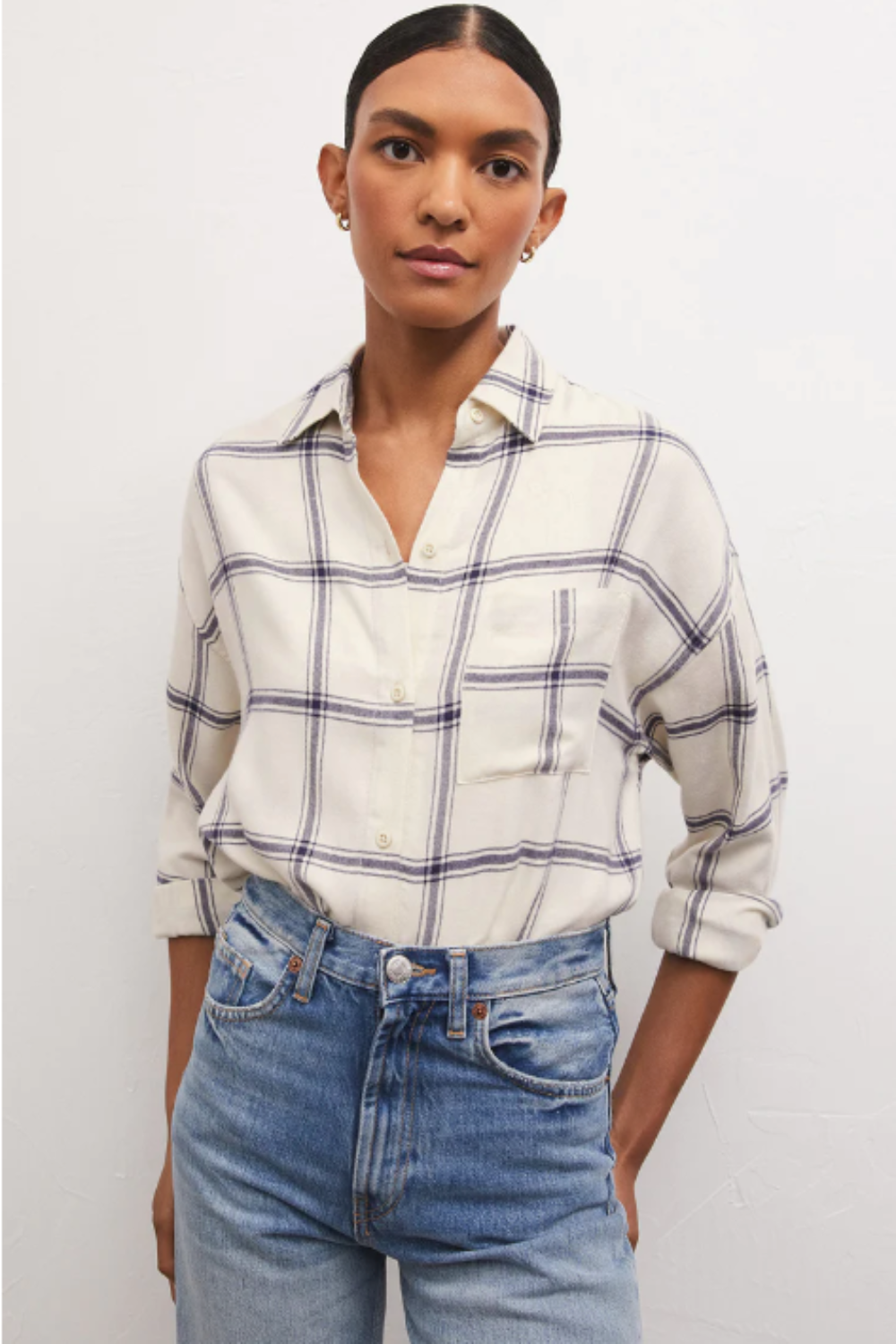 River Plaid Button Up in Inca